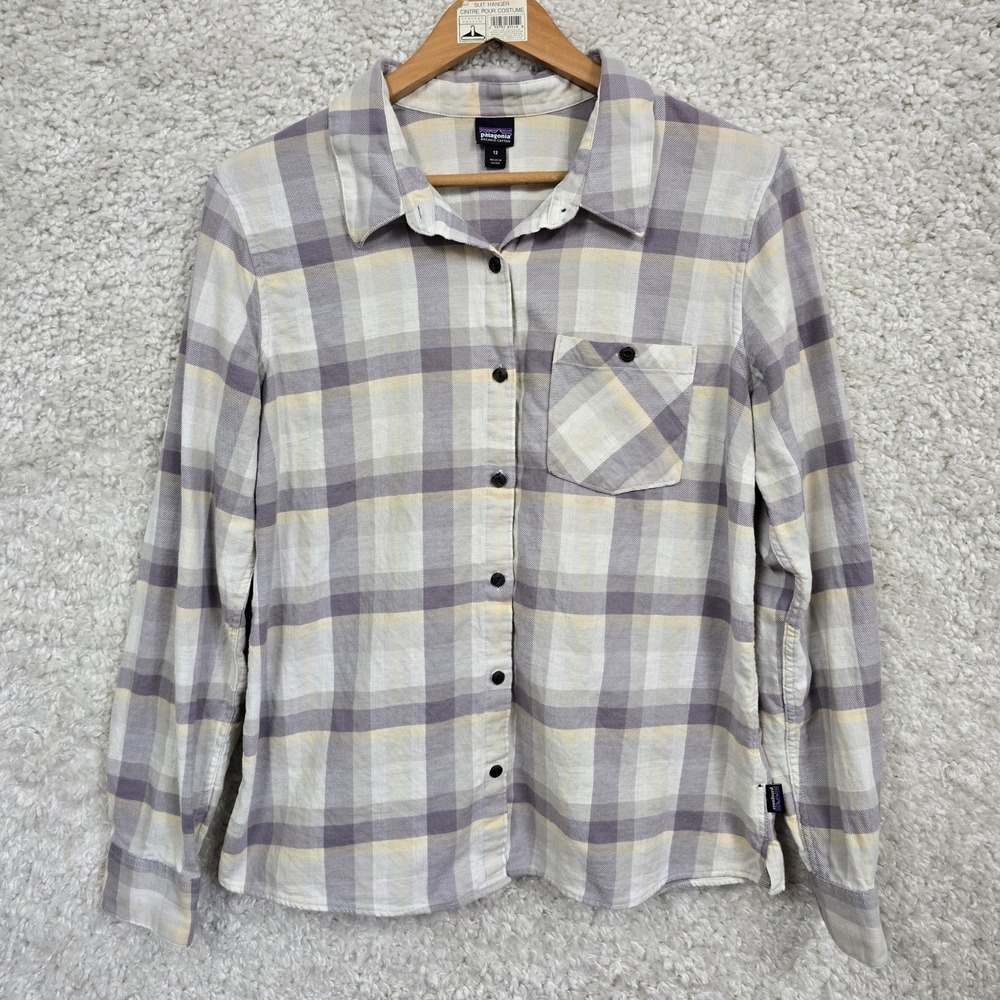 Patagonia Heywood Flannel Shirt Womens Size 12 Cotton Plaid Gorpcore Cabin